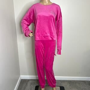 Steve Madden Hot Pink Velvet Track Suit